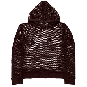 Sweat-shirt à capuche en maille noire à manches longues, respirant, en polyester uni, pour l'été, unisexe, coupe classique pour adulte - Product Image 2
