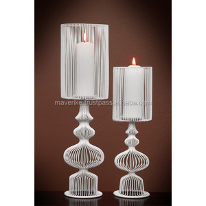 Soporte de pilar de vela de Metal dorado Soporte de huracanes de vidrio transparente para decoraciones de mesa de Navidad y boda - Product Image 6