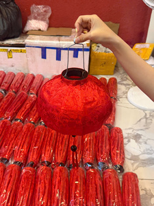 Red <b>Silver</b> Eco-Friendly Natural Handmade Traditional Chinese New Year <b>Lantern</b> Digital/Silk Screen Printing for Home Decoration - Product Image 2