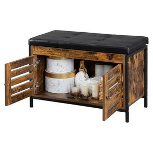 Panca Contenitore Stile Industriale per Ingresso, Sgabello per Fondo Letto, Panca da Pranzo, Tavolino da Caffè - Spedizione Gratuita per Soggiorno - Product Image 4