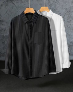 Camisa Casual Beige de Manga Larga para Hombre, Cuello Clásico, Color Sólido, Tela Popelina Transpirable de Secado Rápido, Viscosa/Algodón - Product Image 2