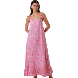 Vestido largo informal de verano con estampado floral para mujer - Product Image 3