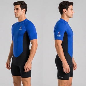 Maillots de bain pour hommes personnalisés de haute qualité pour l'été - Service OEM, logo frontal, design respirant une pièce - Product Image 4