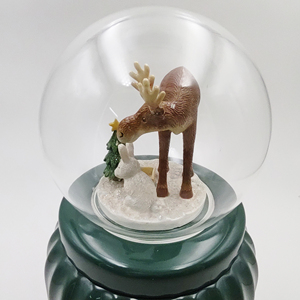 Wholesale Ceramic Christmas Snow Globe Shape Candy <b>Jar</b>, Red Glazed Holiday Decorative <b>Cookie</b> Canister - Product Image 2