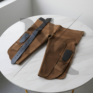 Nuevo delantal de cuero vacuno marrón para herrador con bolsillos y hebilla para uso ecuestre, duradero y personalizable. - Product Image 2