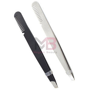 Pince à épiler légère, anti-statique, à pointe inclinée, en acier inoxydable, de luxe moderne, écologique, avec logo personnalisé et marque privée - Product Image 2