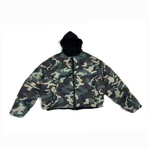 ARTIZ INTERNATIONAL <b>Men</b> Streetwear Puffer Jacket Winter Insulated Durable Windproof Eco-Friendly Front Logo 100% Polyester - Product Image 3