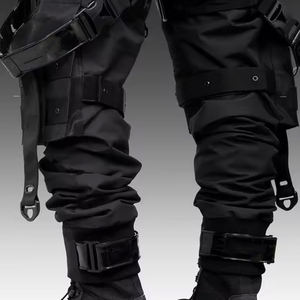 Pantalon cargo techwear pour homme, joggers tactiques multi-poches, sangles à boucle, pantalon urbain, hip hop, Harajuku, cyberpunk, streetwear - Product Image 4