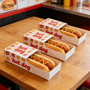 Caja de Cartón Kraft Biodegradable y Ecológica EPACK para Alimentos, Caja para Hot Dogs, Caja para Sándwiches y Productos de Panadería con Forma de Cajón para Llevar - Product Image 4