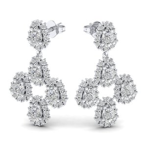 REYES Hot Sale 925 Sterling Silver Pear Cut VVS Moissanite Dangle Drop Earrings Luxury Wedding Engagement Fine Jewelry for Women - Product Image 1