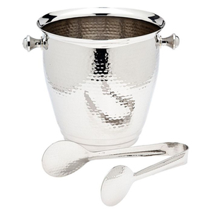 Stylish Hammared Ice Bucket For Parties With Handles And Tongs Premium Insulated Stainless Steel Drink <b>Cooler</b> For Champagne Wine - Product Image 1