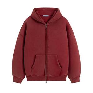 Basics coton mélangé meilleurs produits confortable couleur unie teint facile à porter sweat à capuche de haute qualité lavé à l'acide pour hommes - Product Image 6