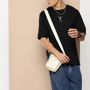 T-shirt pour homme à manches courtes noir, nouvelle édition, col rond uni, coupe classique, décontracté, 100% coton, 180g - Product Image 5