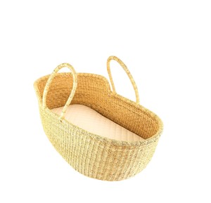 Rustic natural minimalist seagrass <b>changing</b> <b>basket</b> with rattan <b>changing</b> kid <b>basket</b> featuring light handles for shops - Product Image 4