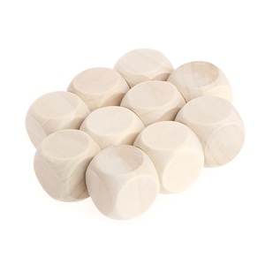 Dés en bois non finis, cubes à coins arrondis, vierges et gravables pour l'artisanat DIY, les jeux de société et les fêtes - Product Image 4