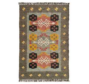 Tapis de sol rustique fait main |   Tapis kilim en jute et laine pour salon, chambre et bureau - Product Image 3
