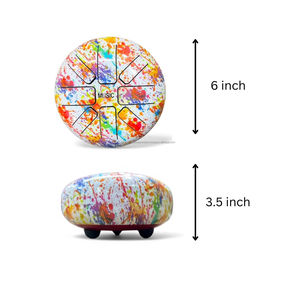 Tambor de Lengüeta de Acero Inoxidable con Esmalte Color Splash, Patrón Artístico Pintado, Instrumento Musical Handpan para Meditación, Yoga, Halloween - Product Image 1