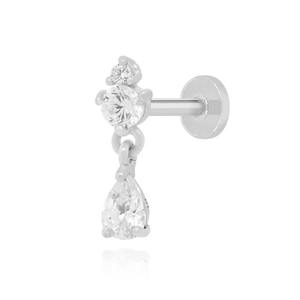 Piercing de Oro Sólido de 14K con Diamante VVS DEF Cultivado en Laboratorio, Labret con Rosca Interna y Parte Trasera Plana, Joyería al Por Mayor a Precio de Fábrica por Zisma - Product Image 4