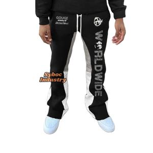 Stylish Flared Baggy Sweatpants for Men <b>Boys</b> 380 GSM Heavy Weight Black Cotton <b>Pant</b> Vintage Wide <b>Trouser</b> 380 GSM Heavy Vintage - Product Image 1