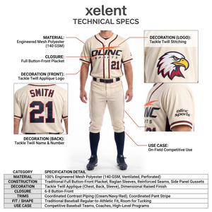 Uniforme de Béisbol Personalizado, 100% Poliéster, Doble Tejido, Pantalones de Jersey Cosidos con Botones, Conjunto para Hombre Adulto, Fabricante OEM para Deportes de Equipo - Product Image 5