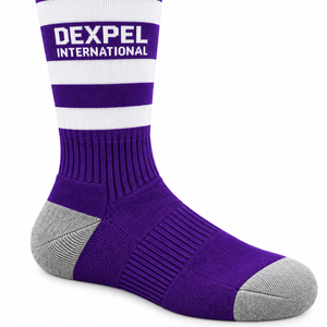Purple <b>White</b> Striped Knee High <b>Socks</b> for <b>Men</b> Women Knitted <b>Sports</b> Football Tube <b>Socks</b> Cheap Price OEM Custom Wholesale Rate - Product Image 5