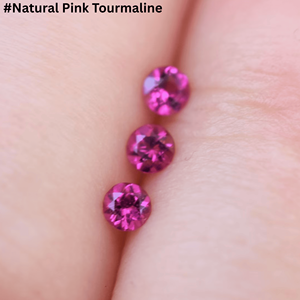 Tourmaline rose naturelle en gros, taille ronde facettée, pierres précieuses brutes pour la fabrication de bijoux, petite taille, de 1 mm à 3 mm - Product Image 1