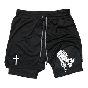 Pantalones Cortos Deportivos Casuales 2 en 1 para Hombre con Bolsillo para Teléfono y Presilla para Toalla - Ropa Deportiva Transpirable de Secado Rápido para Gimnasio - Product Image 2