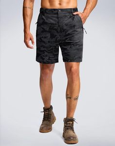 OEM Custom <b>Men's</b> Quick-Dry 100% Polyester High Street Breathable Camo <b>Shorts</b> Solid Pattern Stretchable Gym <b>Shorts</b> <b>Zip</b> <b>Pockets</b> - Product Image 2