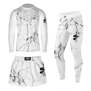 <b>Savage</b> <b>Men's</b> Full Sleeve Rash Guard Set Compression Wear Breathable Anti-UV Digital Print Quick Dry Spandex Polyester Sports Kit - Product Image 1