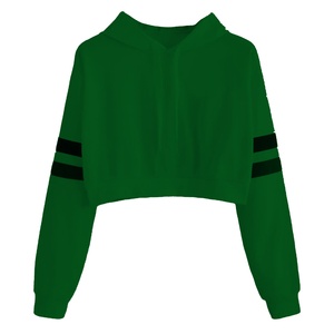 Sweat à capuche à manches longues pour femmes, haut court de taille - Product Image 1