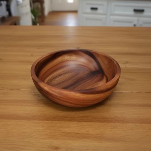 Tazón de Madera de Acacia Estilo Americano Natural, Ecológico, Hecho a Mano, Duradero, Rústico, para Servir Ensaladas - Product Image 2