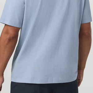 เสื้อยืดคอกลมโอเวอร์ไซส์ผู้ชาย ทรงหลวม สไตล์สตรีทแฟชั่น ผ้าฝ้ายพรีเมียมเนื้อหนา ผู้ผลิตขายส่ง สีพื้น - Product Image 5