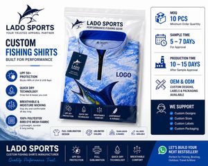 เสื้อตกปลาผู้ชายคุณภาพสูง โพลีเอสเตอร์ 100% กันน้ำ ระบายอากาศได้ดี UPF 50 รับผลิตตามสั่งพร้อมโลโก้ - Product Image 4