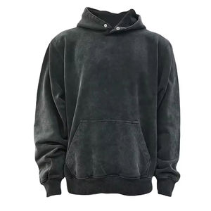 2026 Sweat à capuche pour homme personnalisé, vintage, délavé à l'acide, 100% coton, épais, coupe oversize, épaules tombantes, streetwear, brodé, vierge - Product Image 1