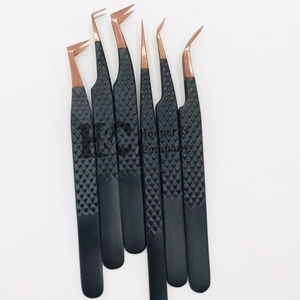 Pinzas de Alta Calidad para Pestañas, Pinzas Profesionales para Extensión de Pestañas, Acero Inoxidable, Agarre de Diamante, Punta Dentada, Visón - Product Image 6