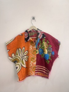 Handmade Vintage Kantha Boho <b>Quilted</b> Short Jacket Coat - Product Image 3