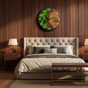 Personalized Moss <b>Wall</b> <b>Clock</b>: Handmade Walnut Wood Natural <b>Decor</b> - Product Image 5