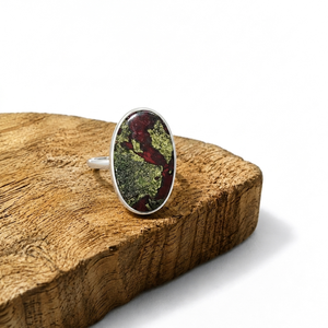 KGN SILVER JEWELLERY HOUSE Bague en pierre précieuse naturelle Jaspe Sang de Dragon, Argent Sterling 925 massif, Faite à la main, Certifiée par un tiers - Product Image 4