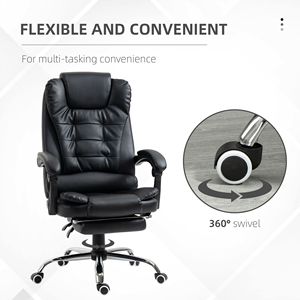 High Back Executive Office Chair Adjustable Headrest <b>Footrest</b> Revolving Massage Black Desk Chair Made Aluminium Mesh BIFMA - Product Image 6