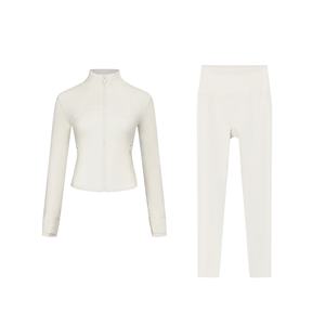 Hot Sale Women's Yoga Sets Long Sleeve Gym Training Clothes Yoga Tight <b>Jacket</b> Fitness Sports Shorts <b>Workout</b> Leggings - Product Image 4