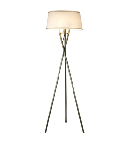 Lámpara de pie de lujo minimalista con pantalla de algodón blanco y base de metal, OEM, ODM, bajo MOQ, precio de fábrica, venta al por mayor. - Product Image 1