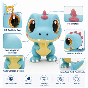 Jouet dinosaure <span class=keywords><strong>en</strong></span> plastique mignon personnalisé TUSALMO de 15 cm, dinosaure parlant <span class=keywords><strong>en</strong></span> vinyle souple PVC, éducatif pour enfants, unisexe, OEM ODM - Product Image 5