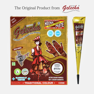 Cono de Mehandi Dorado y Marrón Listo para Usar, Pasta de Henna Suave en Cono para Diseños Artísticos en Manos para Bodas y Festivales - Product Image 6
