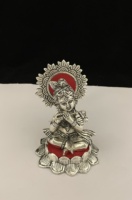 Nouvelle arrivée artisanat seigneur krishna statue argent plaqué Bal Gopal Krishna avec Basuri pour la décoration de la maison et les cadeaux