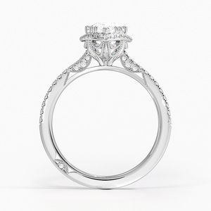 แหวน BOJ รุ่น 035 ทรงลูกแพร์ เงินแท้ 925 ประดับเพชรทรง Cathedral Drape น้ำหนัก 2 กะรัต สี D ความสะอาด VVS1 มอยส์ซาไนต์ รับรองโดย GRA ราคาพิเศษ - Product Image 3