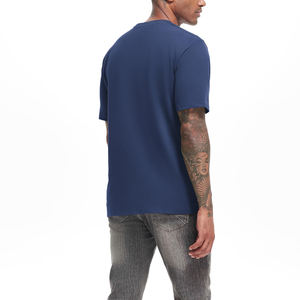 Camiseta Odm de 230 g/m² de peso pesado para hombre, diseño personalizado, 100% algodón, cuello redondo, camiseta con cuello en contraste, impresión personalizada para hombre - Product Image 2