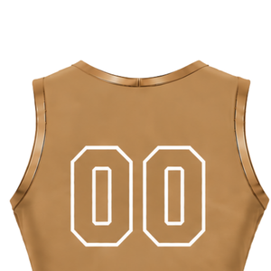 <b>Tan</b> <b>Brown</b> Cheerleading Jersey Sleeveless Crop Top Custom Team Sports Uniform Performance Athletic Wear Training Apparel - Product Image 5