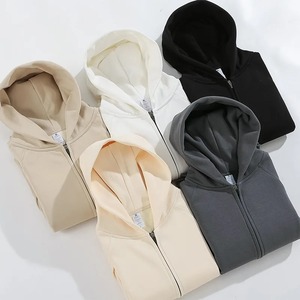 เสื้อฮู้ดซิปผู้ชาย ผ้าฝ้าย 100% เฟรนช์เทอร์รี่ สีพื้น สวมใส่สบายทรงโอเวอร์ไซส์ เหมาะสำหรับฤดูหนาว รับผลิตแบบ ODM พิมพ์ลายดิจิตอล - Product Image 5