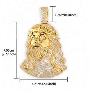 Collier pendentif Jésus-Christ en argent 925 avec diamant certifié de laboratoire, bijou religieux de luxe serti de diamants pour homme - Product Image 6