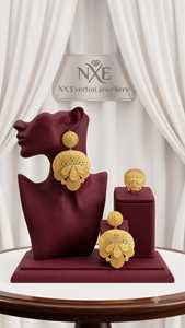 NX Everton Jewellery Women's 24K Gold Plated Flower Earrings <b>Bracelet</b> Set Classic Wedding Jewelry Alloy Fashion Set - Product Image 4